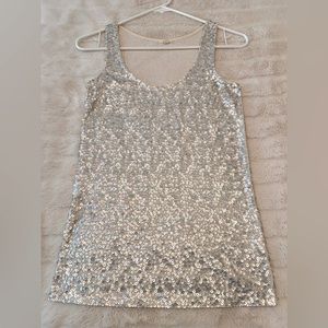 J. Crew Silver Sequins Tank Top XXS